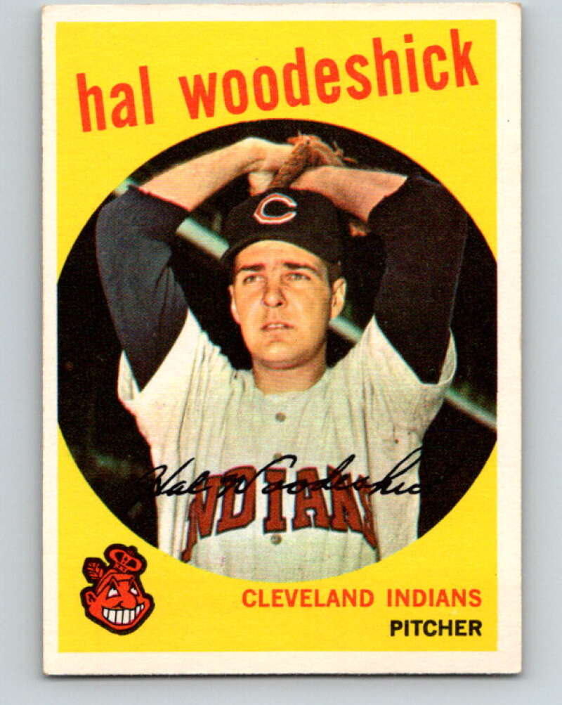 1959 Topps MLB #106 Hal Woodeshick RC Rookie Cleveland Indians V11314