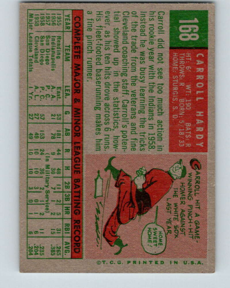 1959 Topps MLB #168 Carroll Hardy  Cleveland Indians  V11326