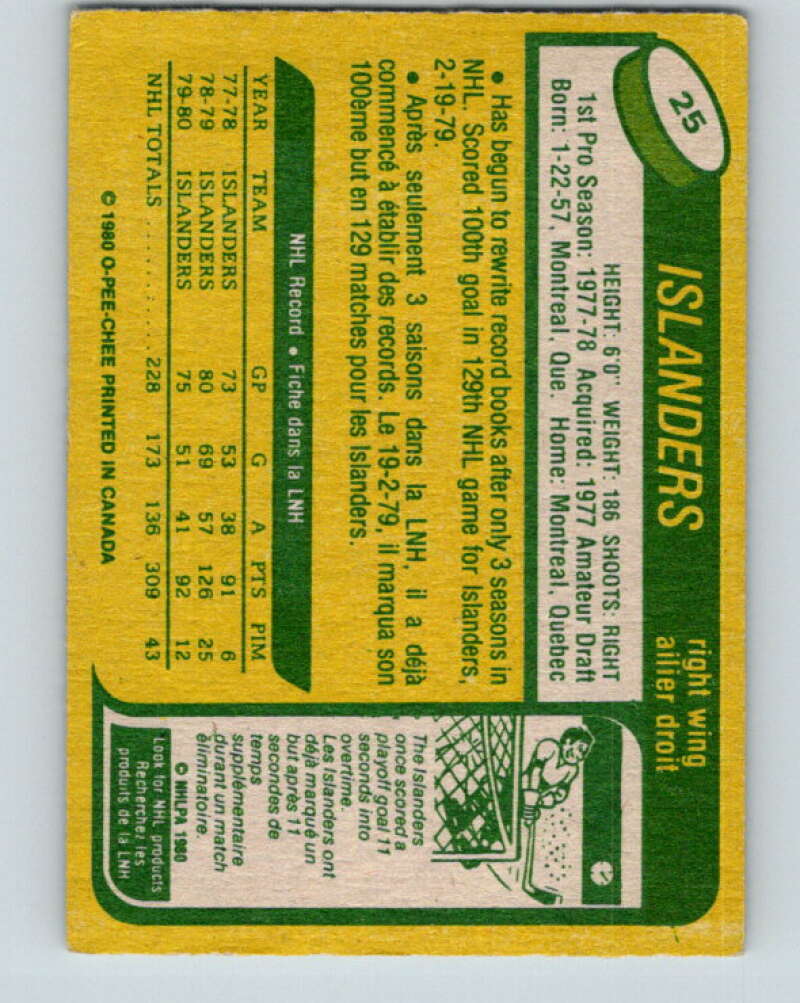 1980-81 O-Pee-Chee #25 Mike Bossy New York Islanders V11360