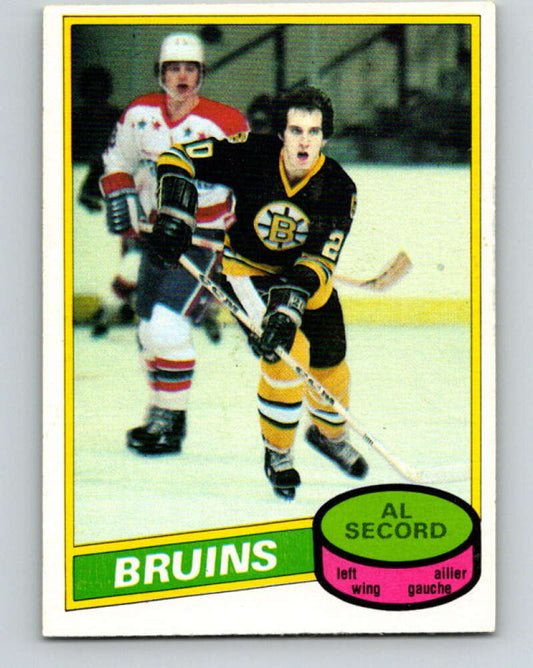 1980-81 O-Pee-Chee #129 Al Secord  RC Rookie Boston Bruins  V11415