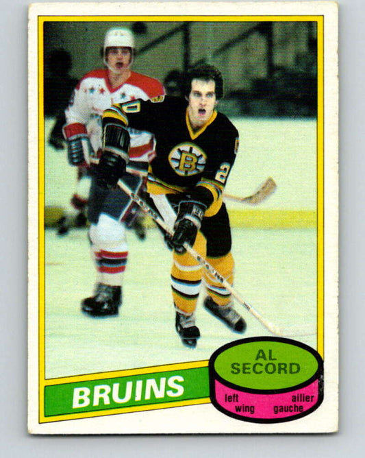 1980-81 O-Pee-Chee #129 Al Secord  RC Rookie Boston Bruins  V11419