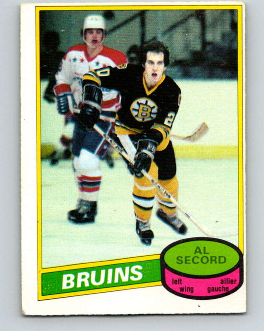 1980-81 O-Pee-Chee #129 Al Secord  RC Rookie Boston Bruins  V11422