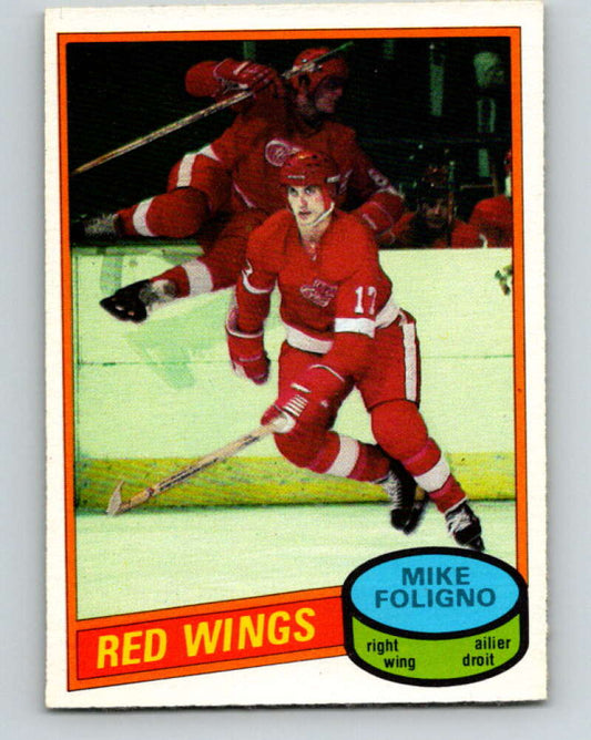 1980-81 O-Pee-Chee #187 Mike Foligno  RC Rookie Detroit Red Wings  V11435