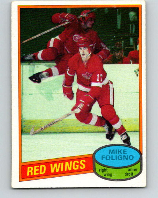 1980-81 O-Pee-Chee #187 Mike Foligno  RC Rookie Detroit Red Wings  V11437