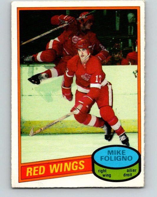 1980-81 O-Pee-Chee #187 Mike Foligno  RC Rookie Detroit Red Wings  V11438
