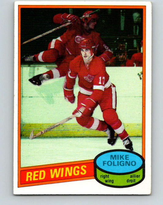 1980-81 O-Pee-Chee #187 Mike Foligno  RC Rookie Detroit Red Wings  V11439