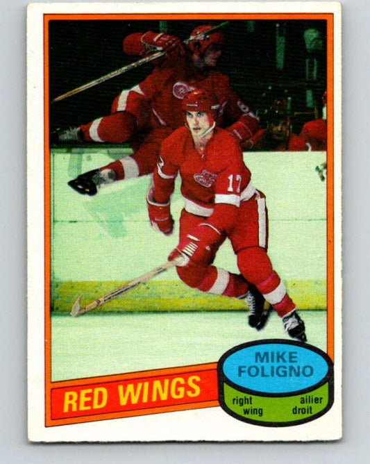 1980-81 O-Pee-Chee #187 Mike Foligno  RC Rookie Detroit Red Wings  V11440