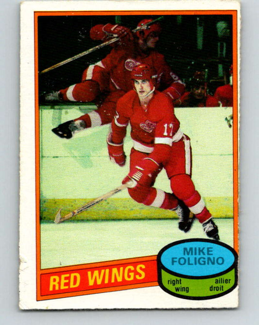 1980-81 O-Pee-Chee #187 Mike Foligno  RC Rookie Detroit Red Wings  V11443