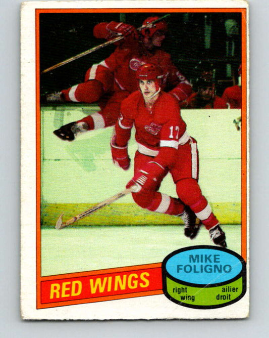 1980-81 O-Pee-Chee #187 Mike Foligno  RC Rookie Detroit Red Wings  V11447
