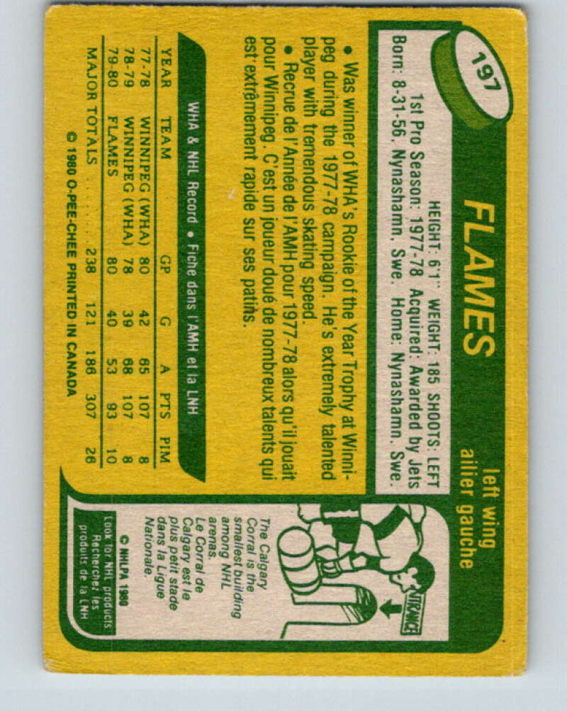 1980-81 O-Pee-Chee #197 Kent Nilsson RC Rookie Calgary Flames V11469