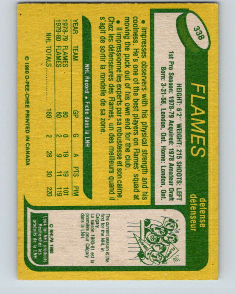 1980-81 O-Pee-Chee #338 Brad Marsh RC Rookie Calgary Flames V11550