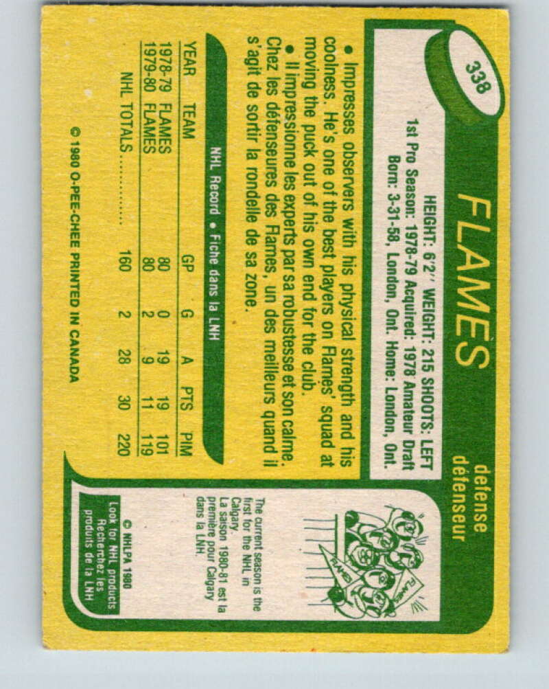 1980-81 O-Pee-Chee #338 Brad Marsh RC Rookie Calgary Flames V11552
