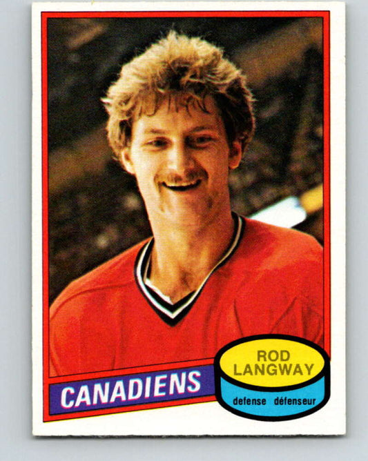 1980-81 O-Pee-Chee #344 Rod Langway  RC Rookie Montreal Canadiens  V11556