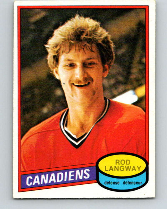 1980-81 O-Pee-Chee #344 Rod Langway  RC Rookie Montreal Canadiens  V11557