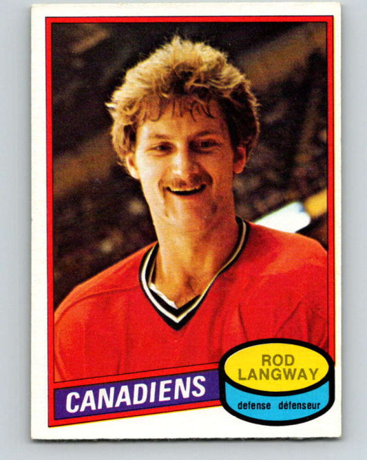 1980-81 O-Pee-Chee #344 Rod Langway  RC Rookie Montreal Canadiens  V11559