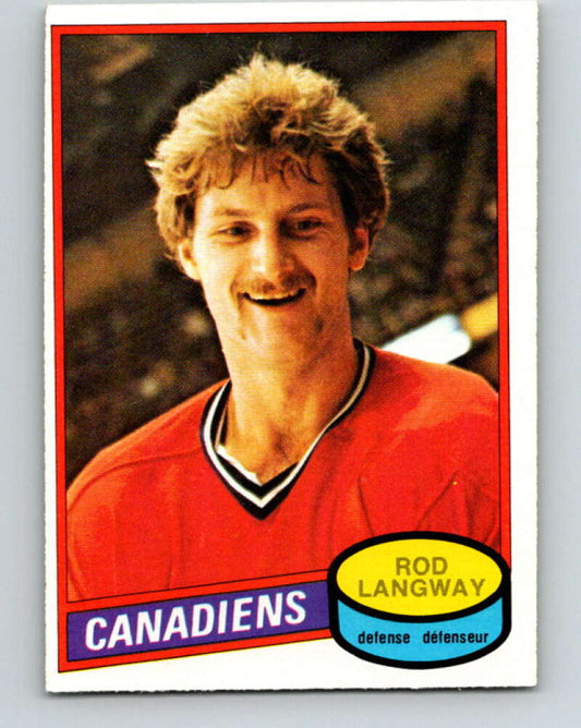 1980-81 O-Pee-Chee #344 Rod Langway  RC Rookie Montreal Canadiens  V11560