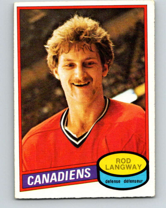 1980-81 O-Pee-Chee #344 Rod Langway  RC Rookie Montreal Canadiens  V11564