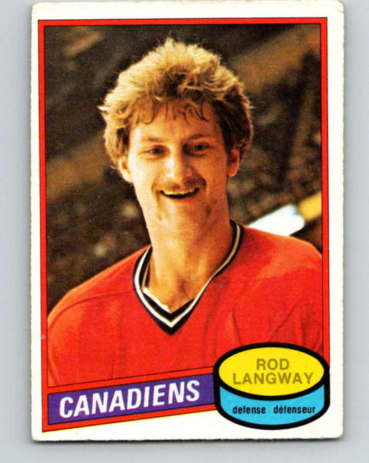 1980-81 O-Pee-Chee #344 Rod Langway  RC Rookie Montreal Canadiens  V11566