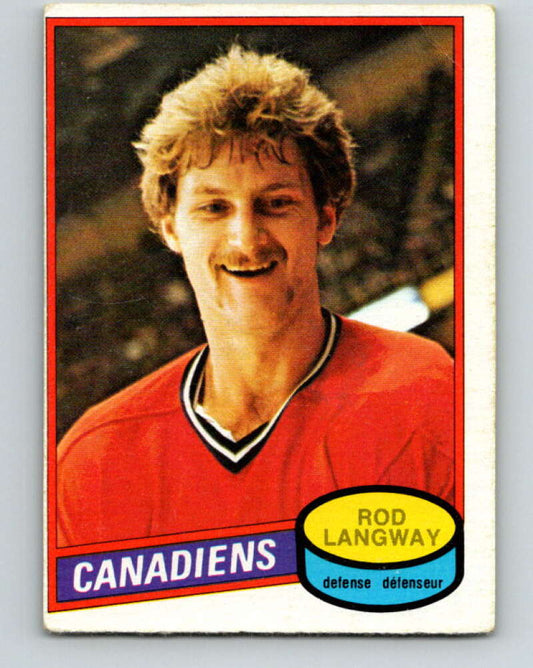 1980-81 O-Pee-Chee #344 Rod Langway  RC Rookie Montreal Canadiens  V11568