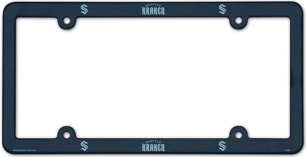 Seattle Kraken NHL Plastic Full Colour License Plate Frame 6"x12"