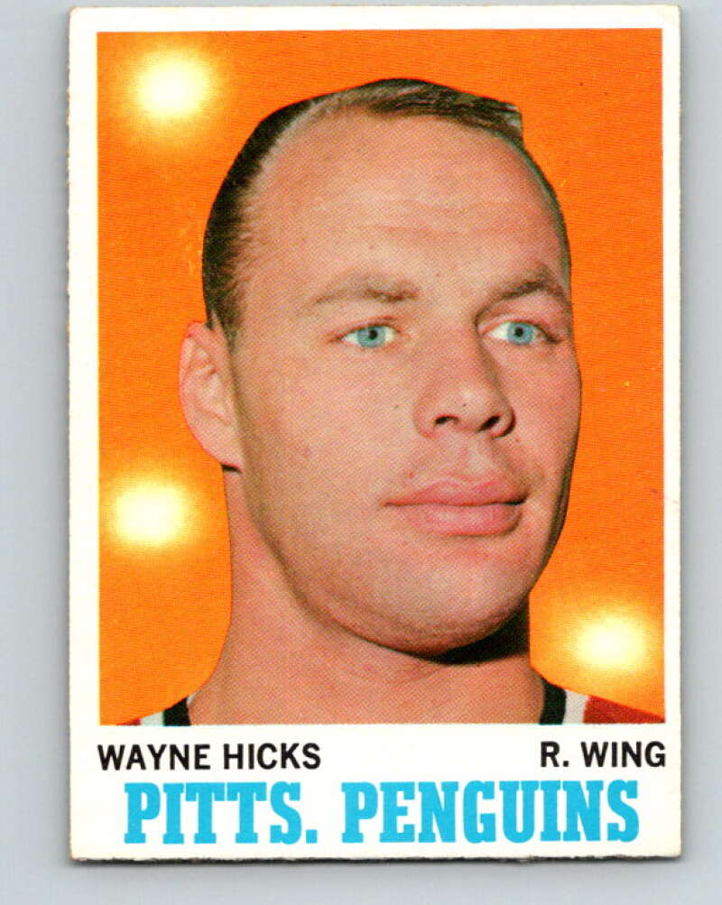 1970-71 Topps NHL #95 Wayne Hicks RC Rookie Pittsburgh Penguins V11773