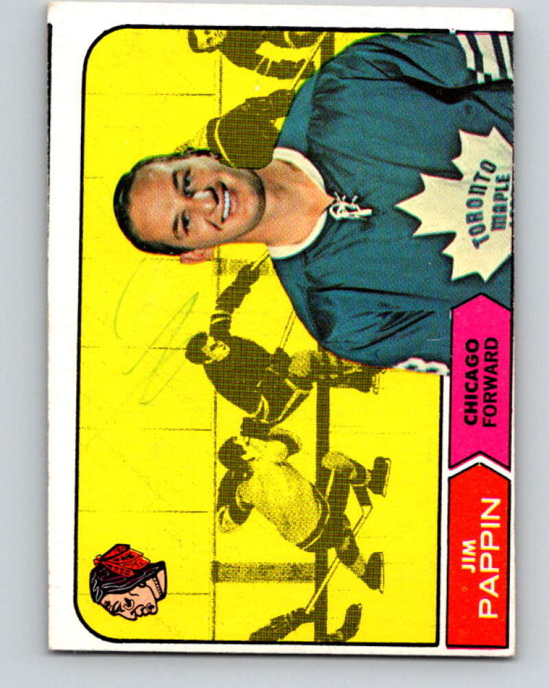 1968-69 Topps NHL #21 Jim Pappin Chicago Blackhawks V11788