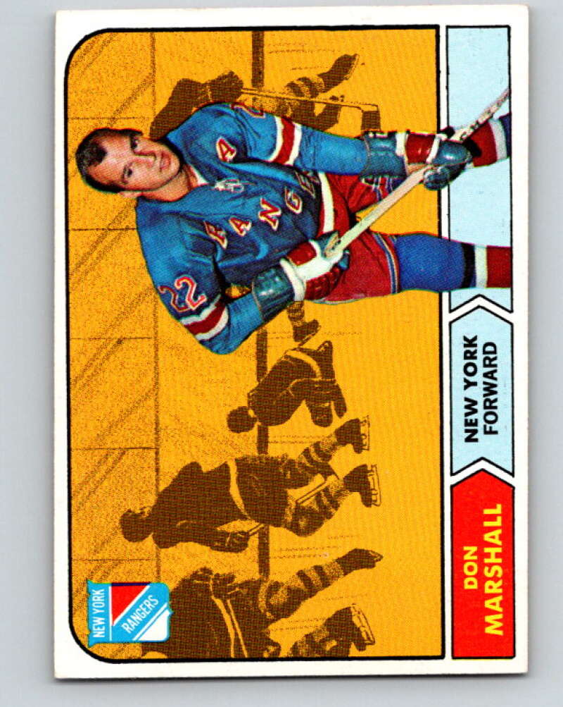 1968-69 Topps NHL #75 Don Marshall New York Rangers V11802