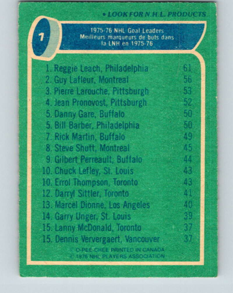 1976-77 O-Pee-Chee #1 Leach/LaFleur/Larouche LL V11854