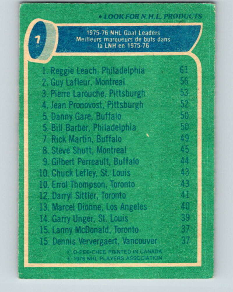 1976-77 O-Pee-Chee #1 Leach/LaFleur/Larouche LL V11855