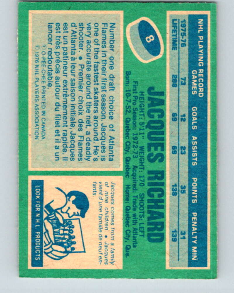 1976-77 O-Pee-Chee #8 Jacques Richard Buffalo Sabres V11885
