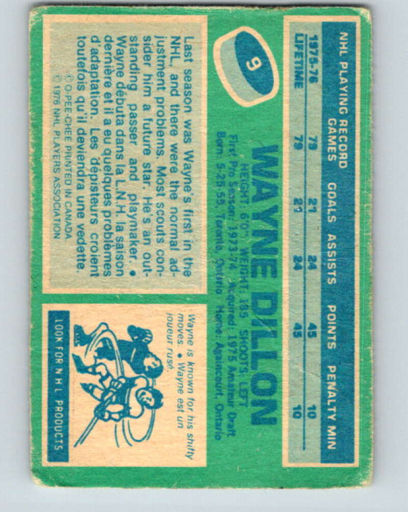 1976-77 O-Pee-Chee #9 Wayne Dillon New York Rangers V11888