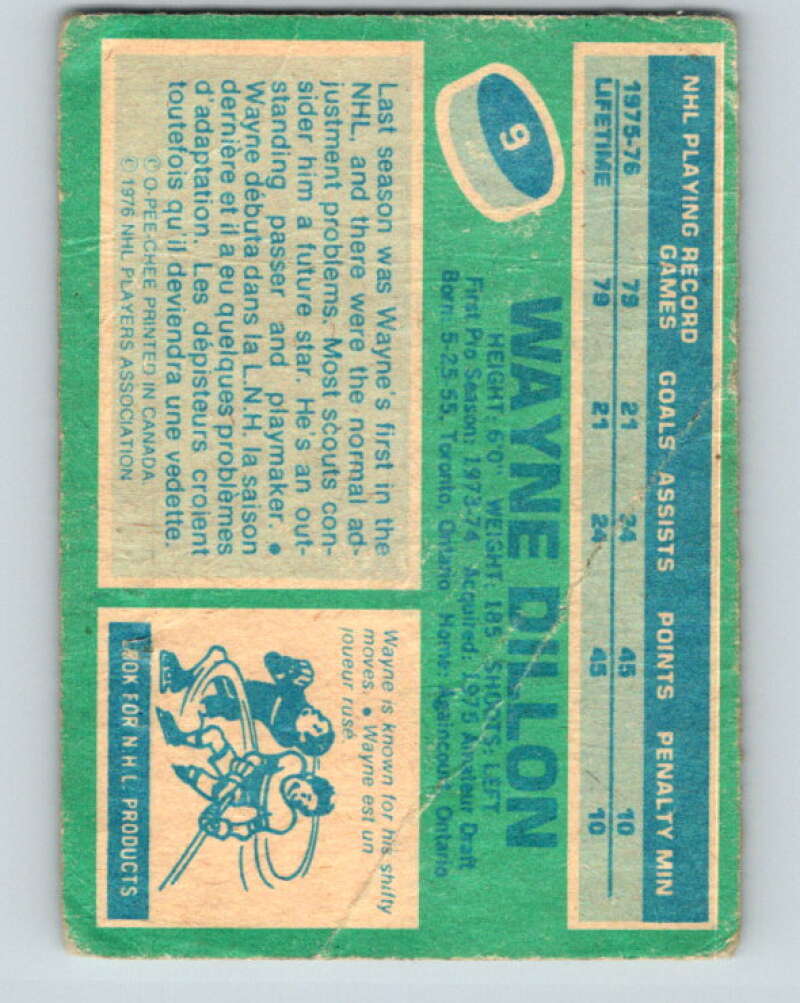 1976-77 O-Pee-Chee #9 Wayne Dillon New York Rangers V11889