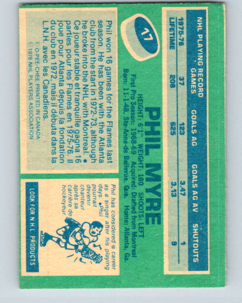 1976-77 O-Pee-Chee #17 Phil Myre Atlanta Flames V11913