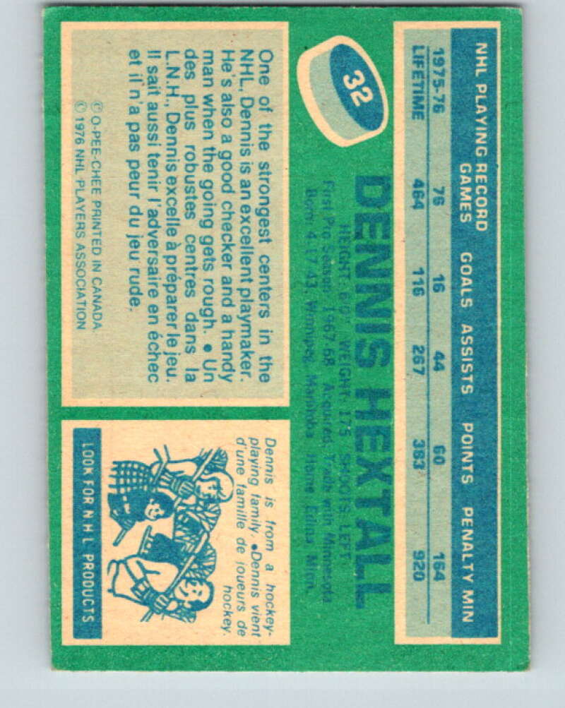 1976-77 O-Pee-Chee #32 Dennis Hextall Detroit Red Wings V11960