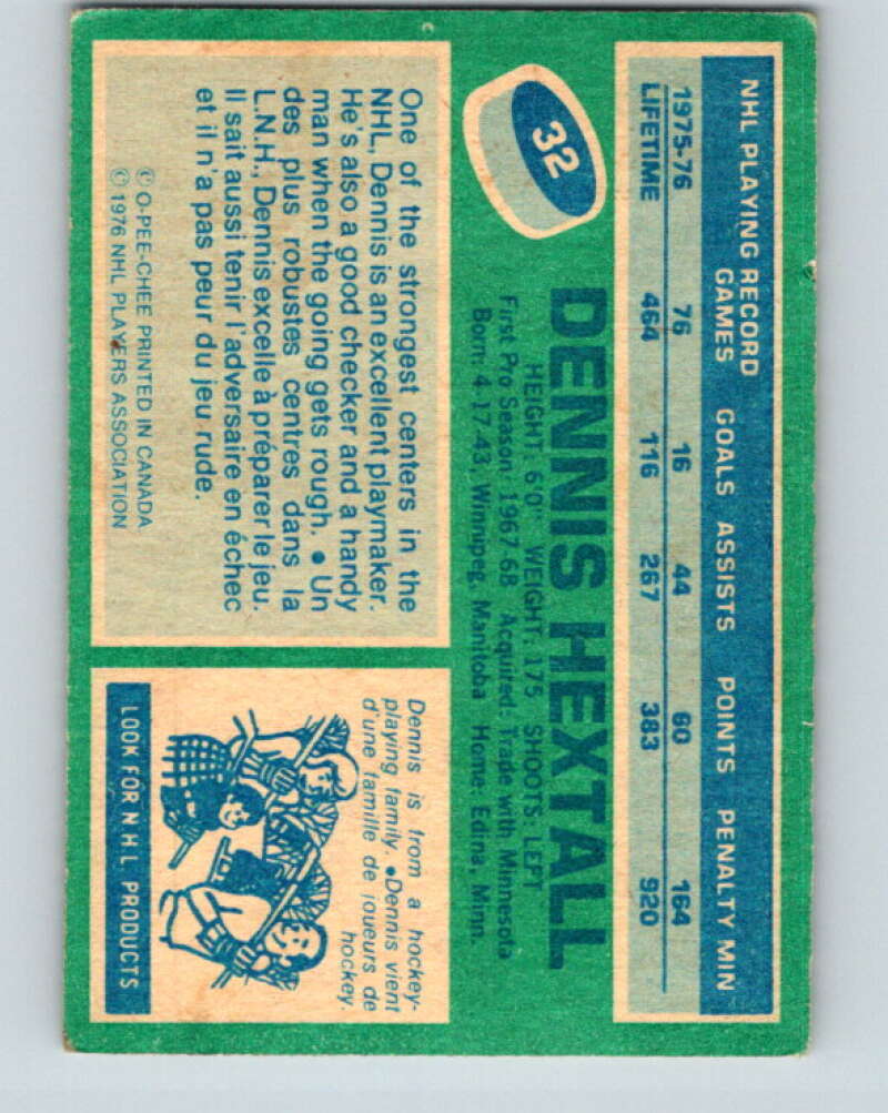 1976-77 O-Pee-Chee #32 Dennis Hextall Detroit Red Wings V11961