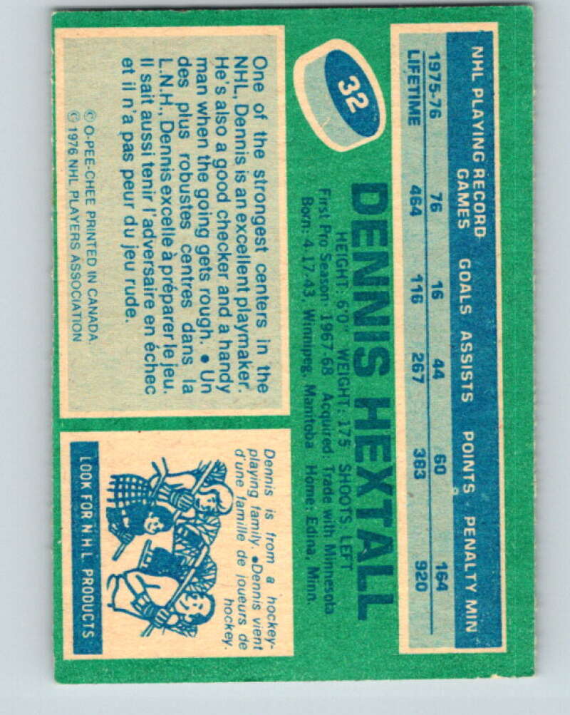 1976-77 O-Pee-Chee #32 Dennis Hextall Detroit Red Wings V11962