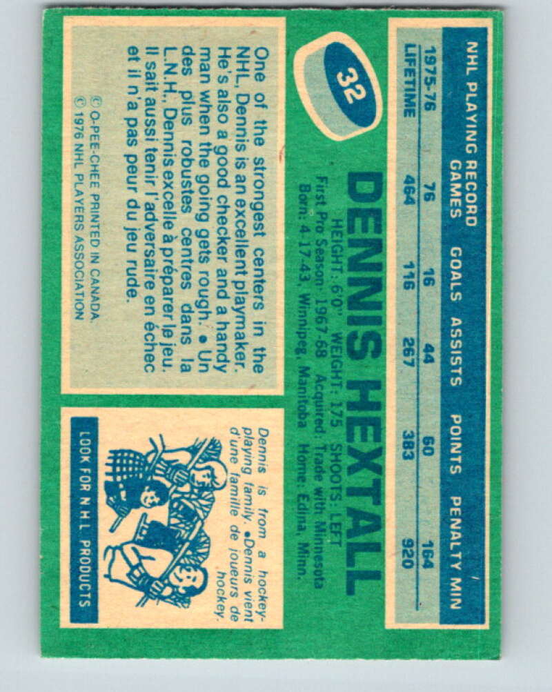 1976-77 O-Pee-Chee #32 Dennis Hextall Detroit Red Wings V11963
