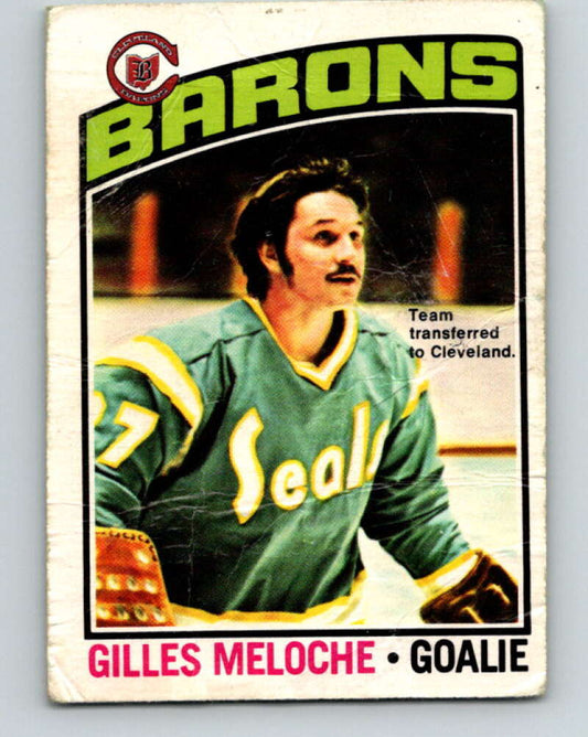 1976-77 O-Pee-Chee #36 Gilles Meloche  Cleveland Barons  V11974