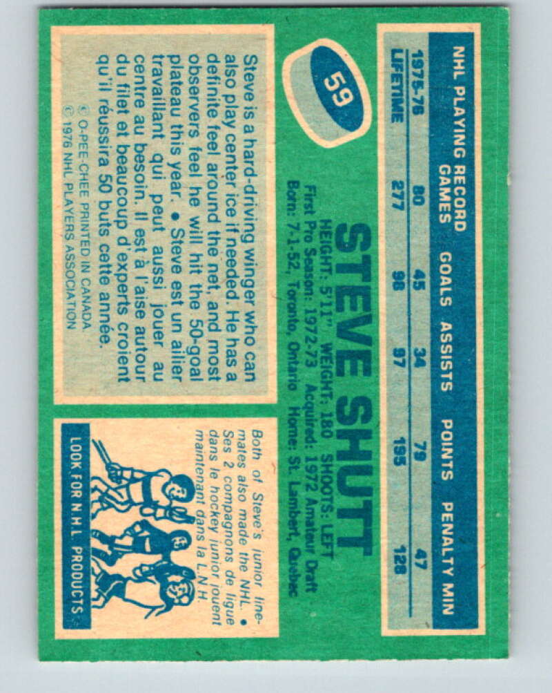 1976-77 O-Pee-Chee #59 Steve Shutt Montreal Canadiens V12032