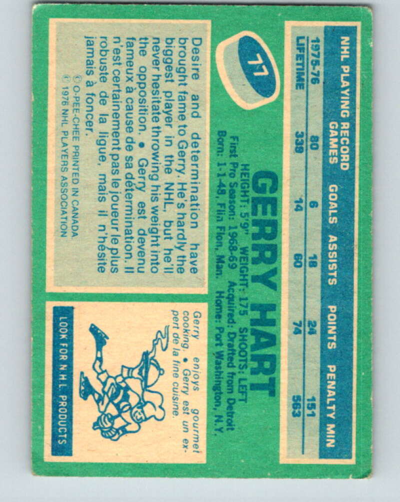 1976-77 O-Pee-Chee #77 Gerry Hart New York Islanders V12493