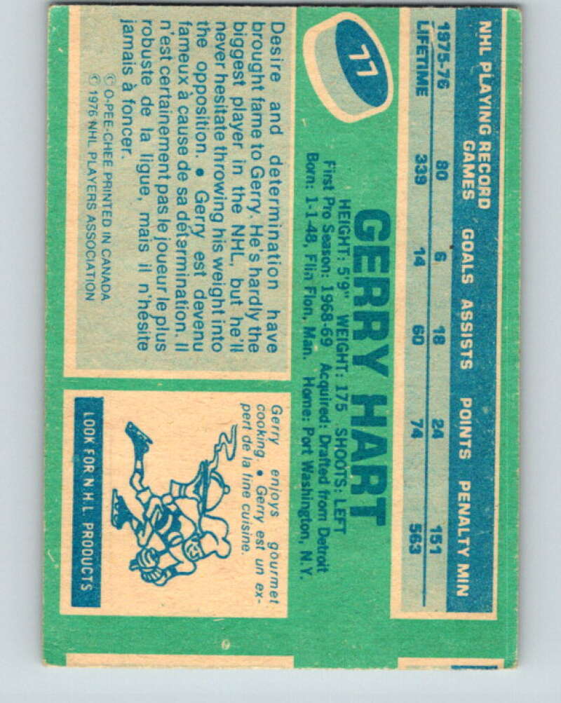 1976-77 O-Pee-Chee #77 Gerry Hart New York Islanders V12495