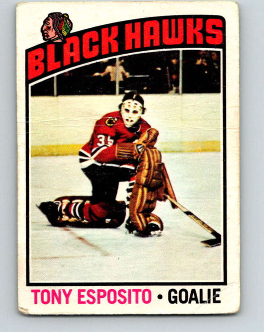 1976-77 O-Pee-Chee #100 Tony Esposito  Chicago Blackhawks  V12556