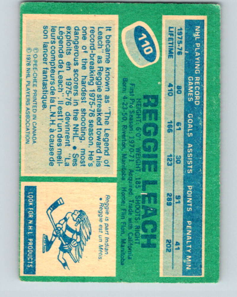 1976-77 O-Pee-Chee #110 Reggie Leach Philadelphia Flyers V12577