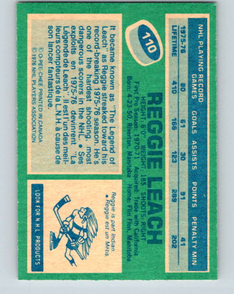 1976-77 O-Pee-Chee #110 Reggie Leach Philadelphia Flyers V12578