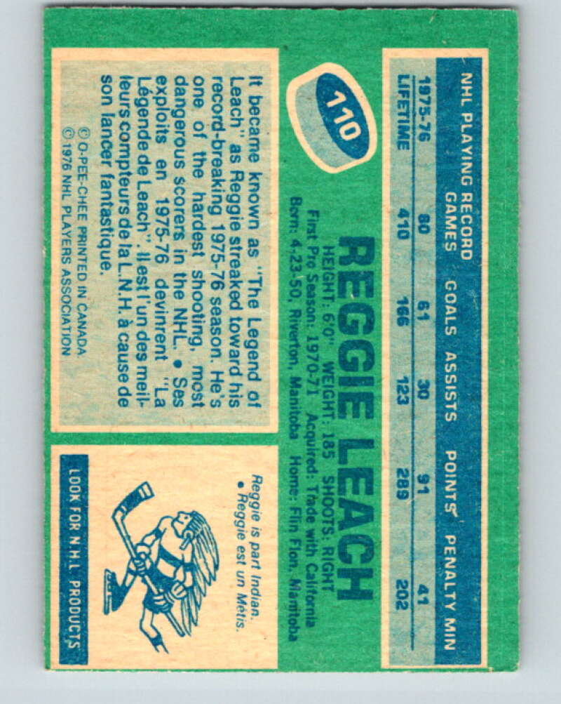 1976-77 O-Pee-Chee #110 Reggie Leach Philadelphia Flyers V12579