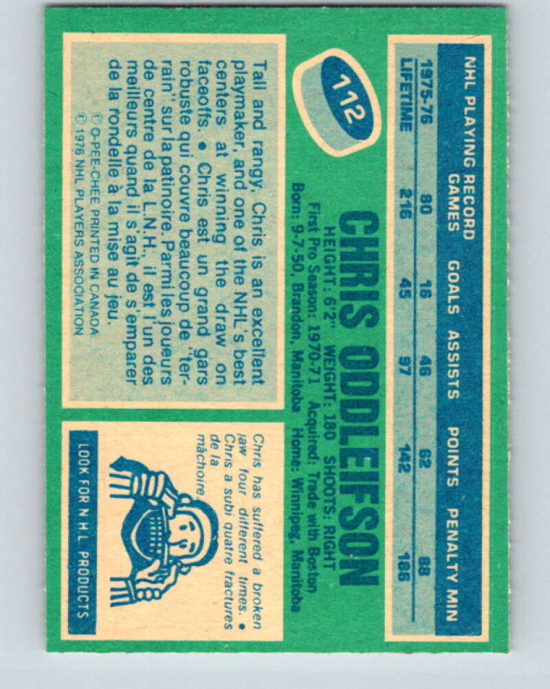 1976-77 O-Pee-Chee #112 Chris Oddleifson Vancouver Canucks V12582