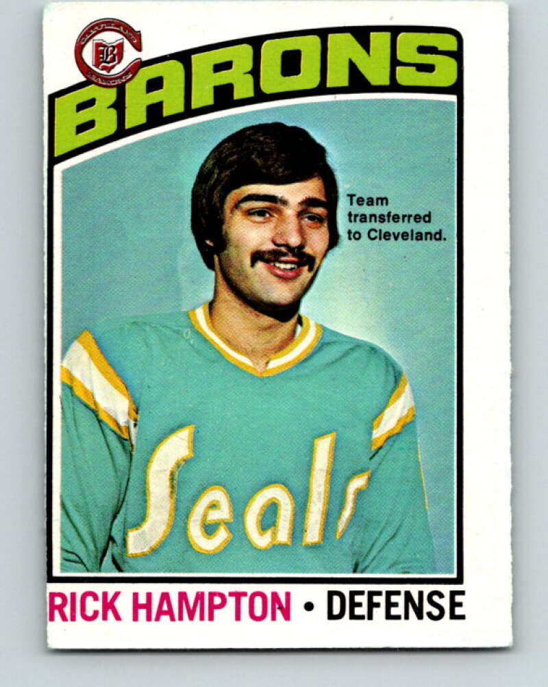 1976-77 O-Pee-Chee #113 Rick Hampton Cleveland Barons V12588