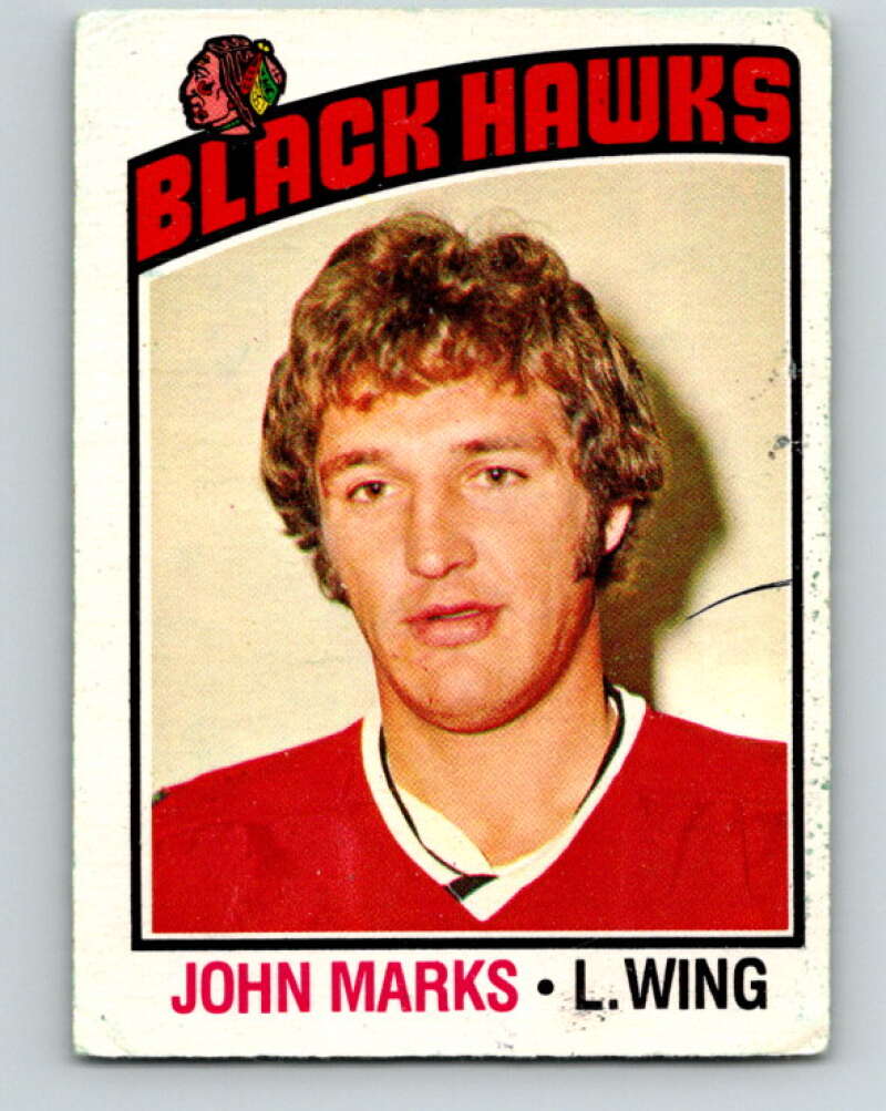 1976-77 O-Pee-Chee #114 John Marks Chicago Blackhawks V12591