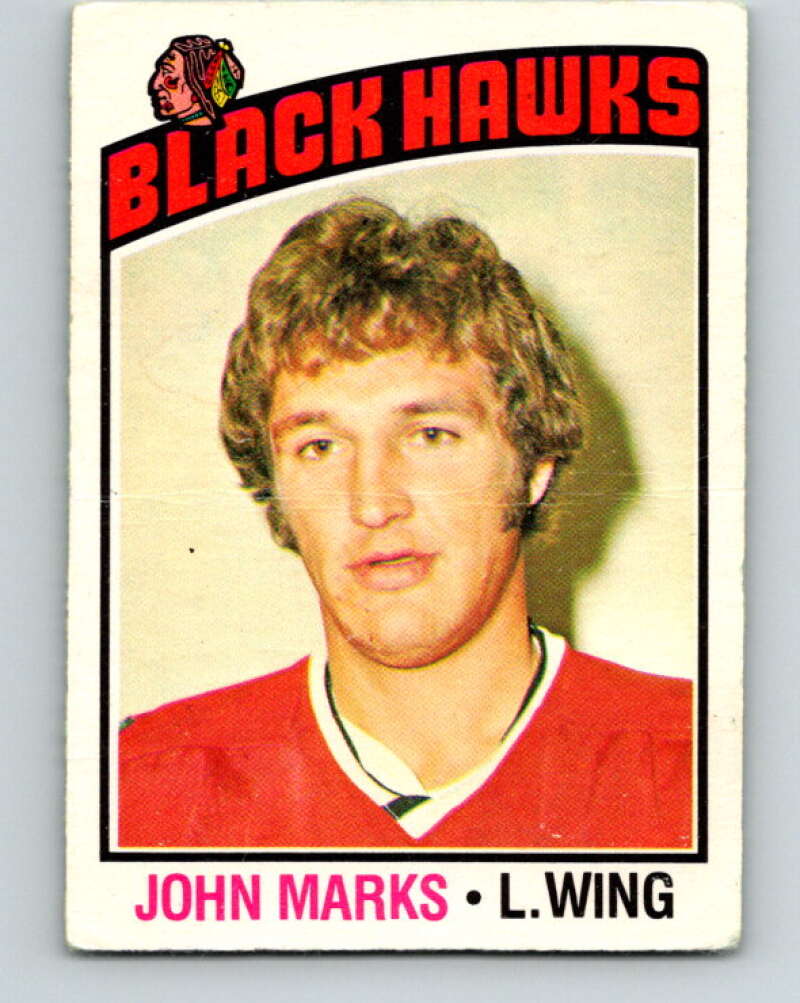 1976-77 O-Pee-Chee #114 John Marks Chicago Blackhawks V12592