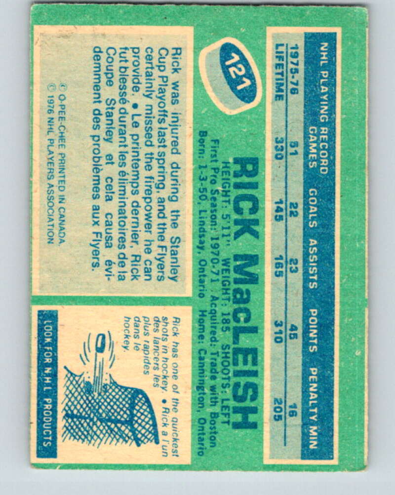 1976-77 O-Pee-Chee #121 Rick MacLeish Philadelphia Flyers V12609